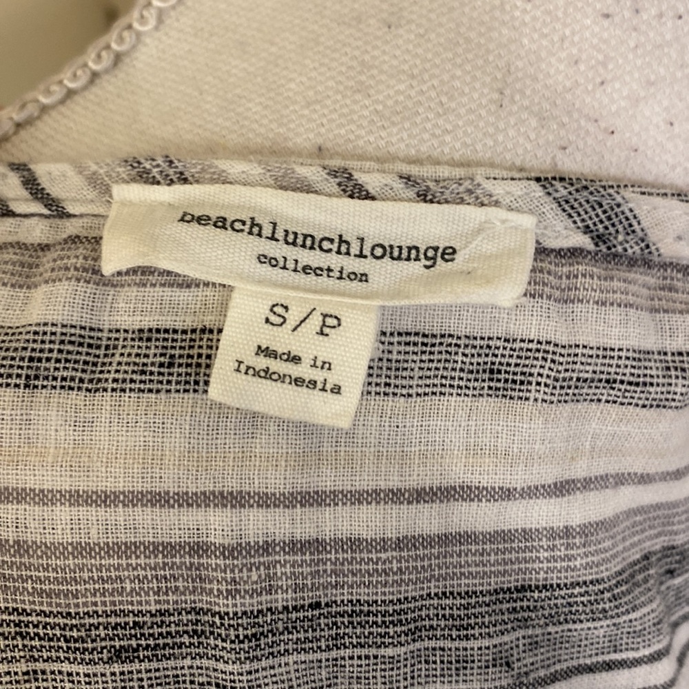 Beach lunch lounge sleeveless cotton blend striped dress - Picture 4 of 5